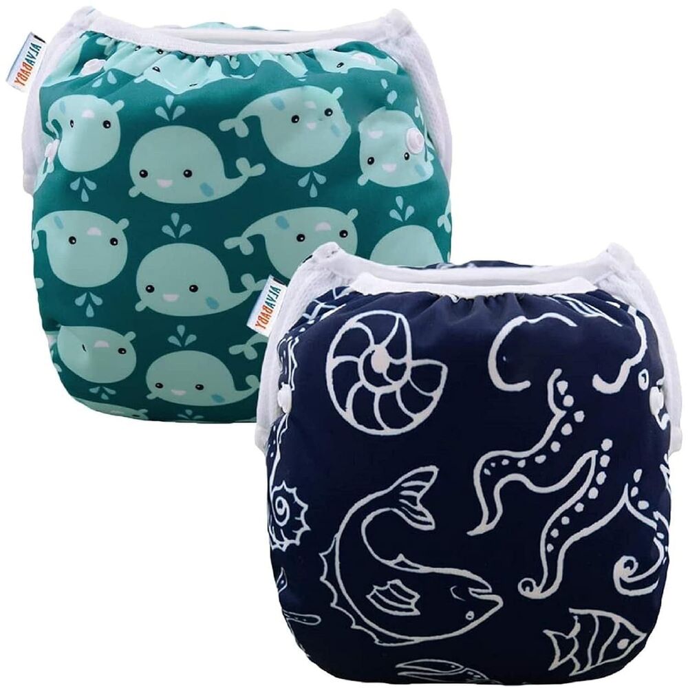 ALVABABY Size Newborn 2pc Washable Reusable Adjustable Swim Diaper